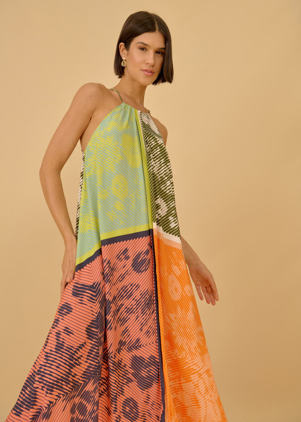 53.50.3633EST VESTIDO LONGUETE ESTAMPA QUATTRO CANTI