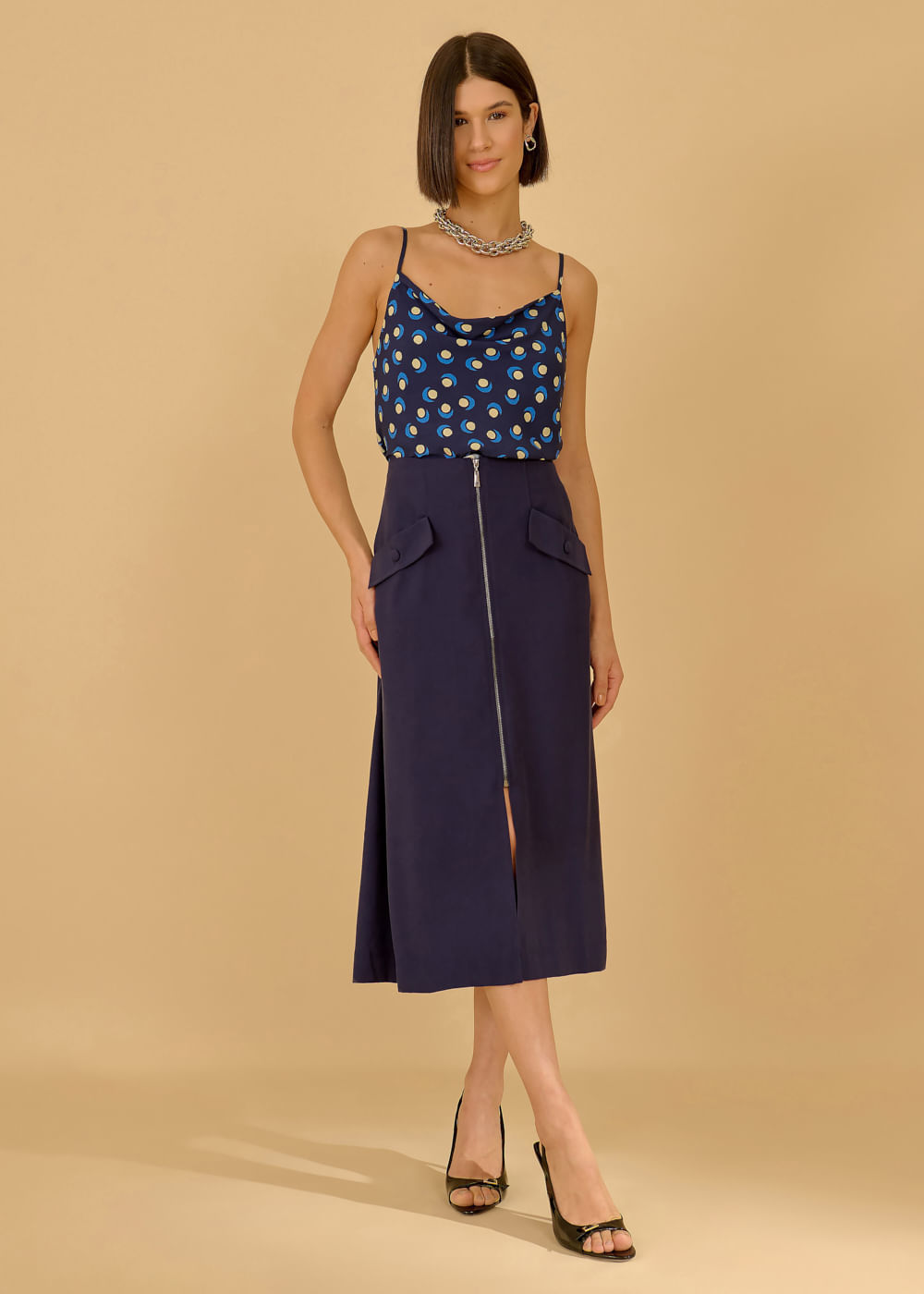 24.21.3601MAR SAIA MIDI ZÍPER METÁLICO - HIGHLINE