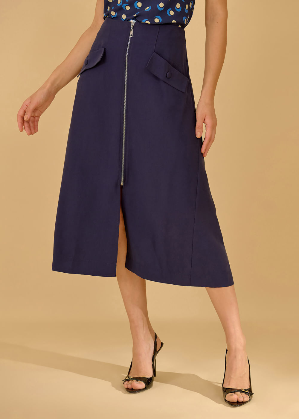 24.21.3601MAR SAIA MIDI ZÍPER METÁLICO - HIGHLINE