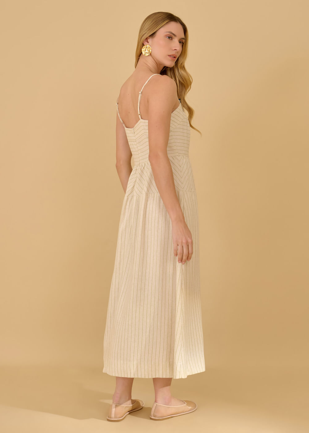 53.40.3612MEN VESTIDO LONGUETE DETALHADO DECOTE RETO