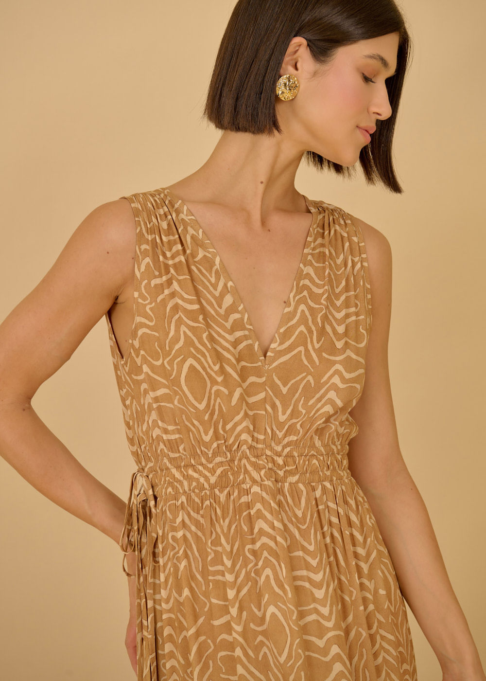 53.50.3621EST VESTIDO LONGO DECOTE V ESTAMPA EL PARAÍSO