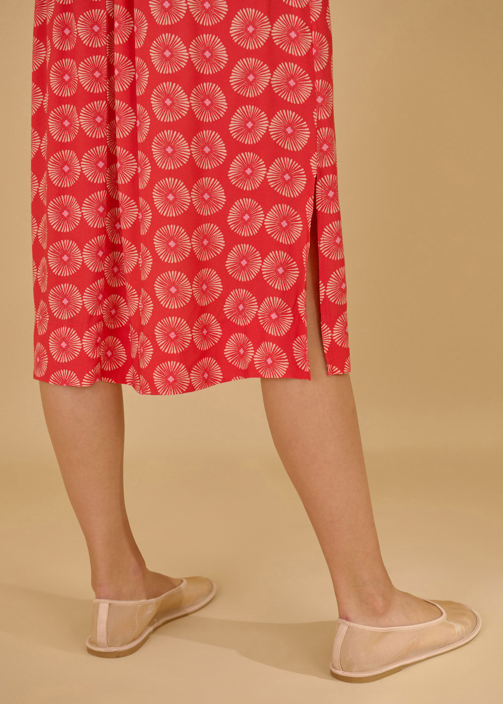 54.20.3602GOI SAIA MIDI RECORTE ESTAMPA MARINE CORALS