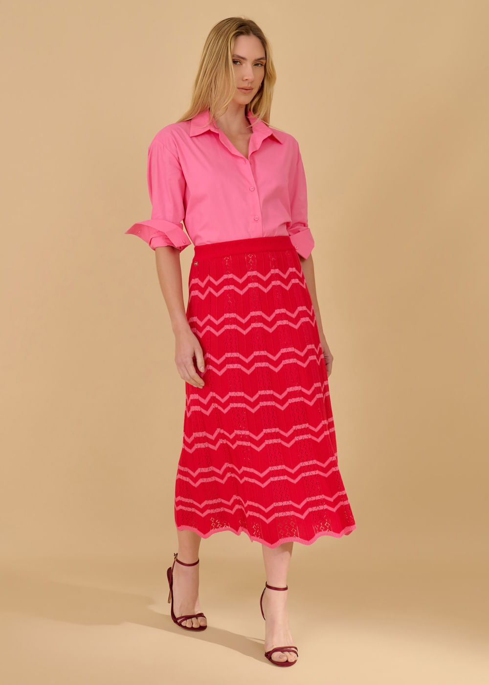 44.20.3601GOI SAIA MIDI DE TRICOT BICOLOR