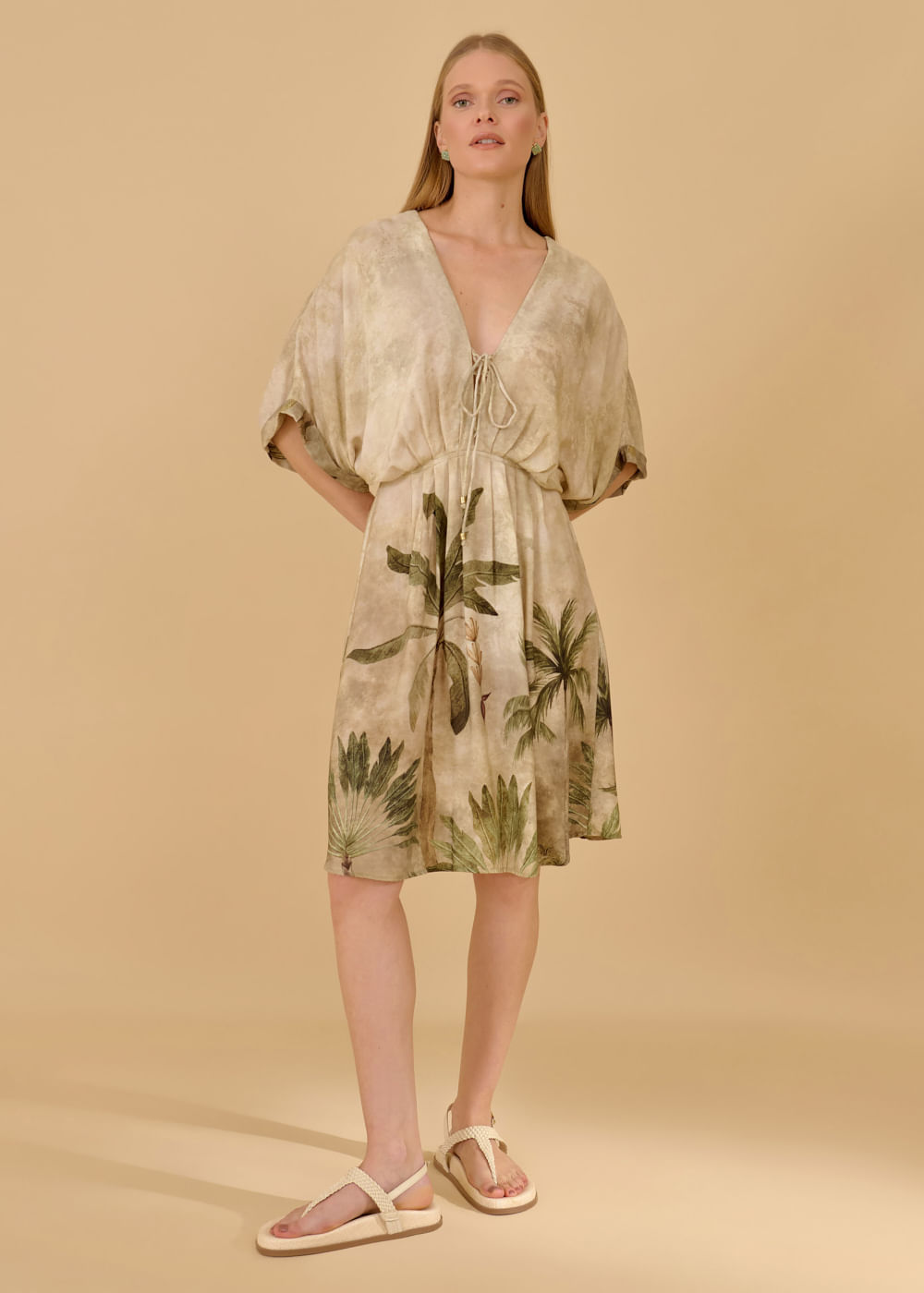 53.22.3607EST VESTIDO MIDI DETALHADO ESTAMPA RICE TERRACE