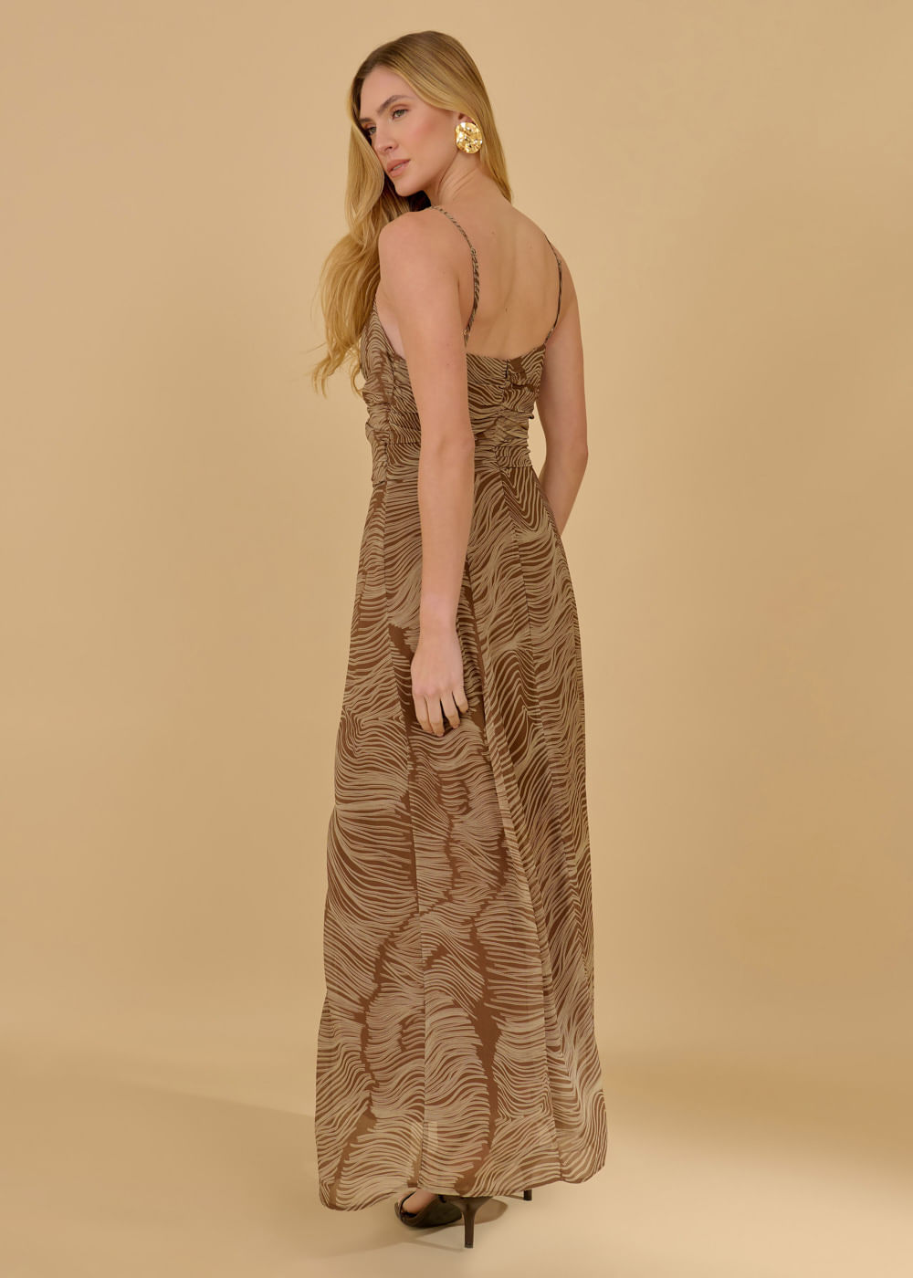 53.50.3616ARN VESTIDO LONGO DETALHADO ESTAMPA WAVES CHARM