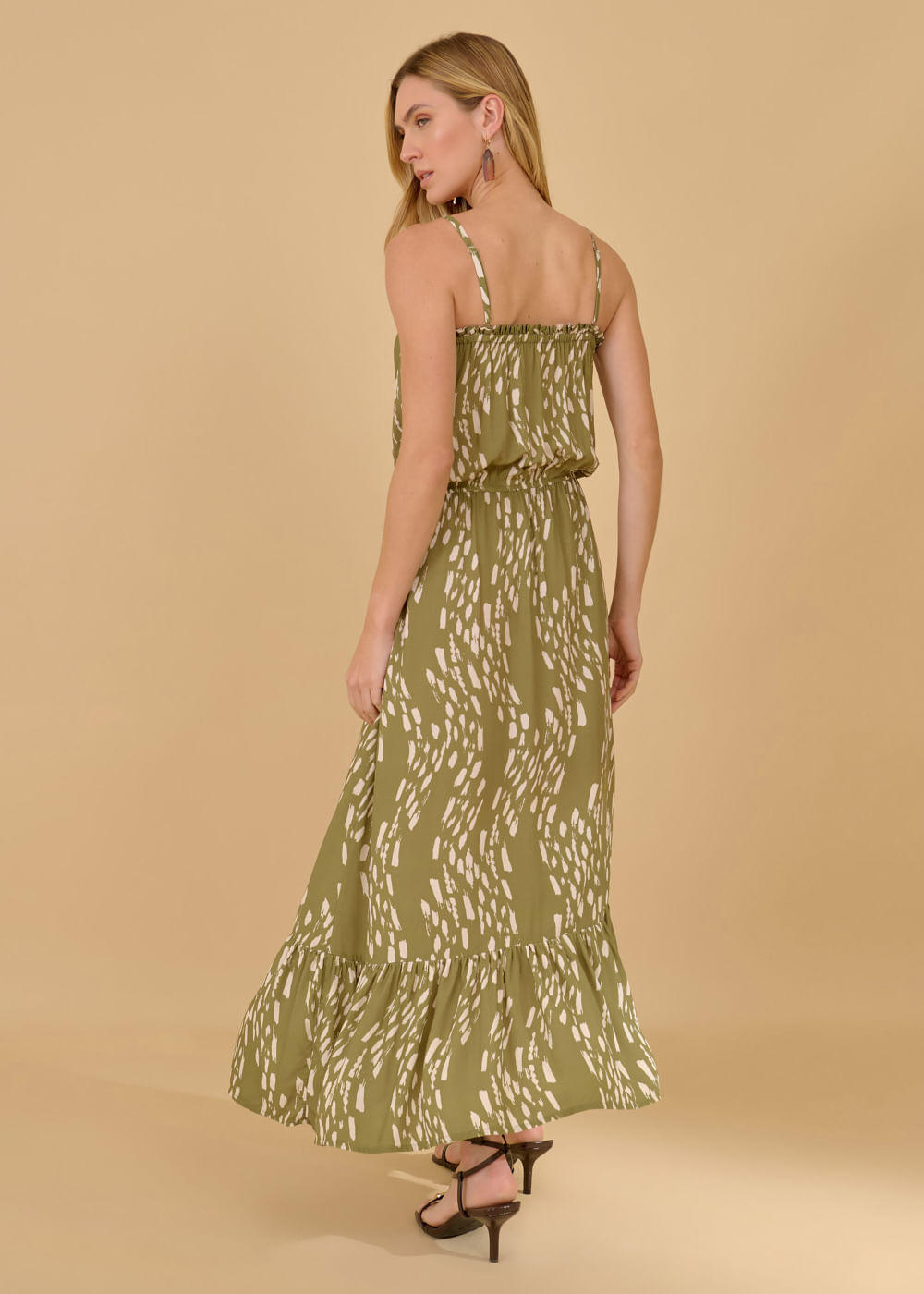 53.50.3619EST VESTIDO LONGUETE REGATA ESTAMPA GREEN BRUSHES