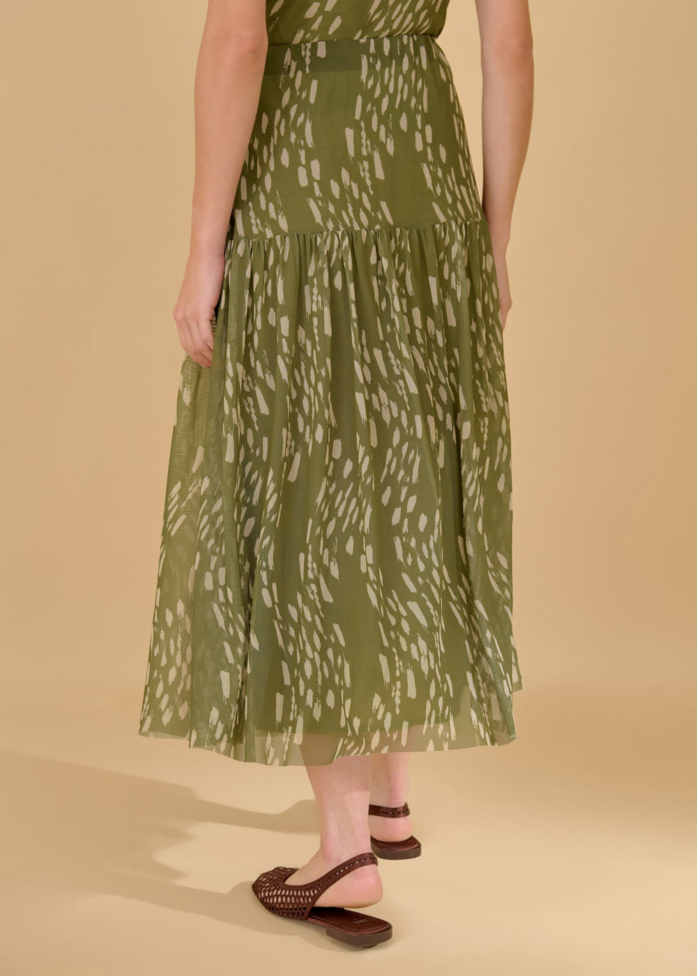 64.20.3601EST SAIA MIDI TULE ESTAMPA GREEN BRUSHES