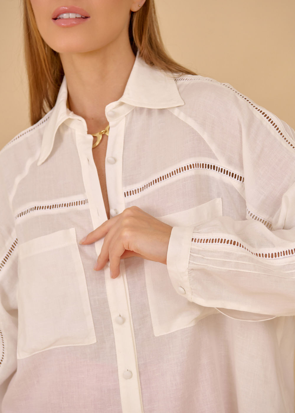 55.40.3602OFW CAMISA RAGLAN DETALHE AJOUR - HIGHLINE