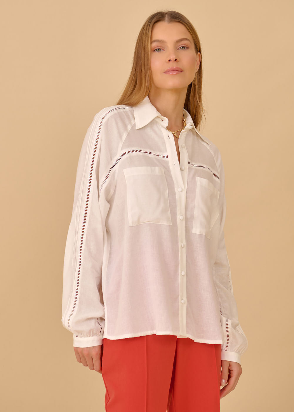 55.40.3602OFW CAMISA RAGLAN DETALHE AJOUR - HIGHLINE
