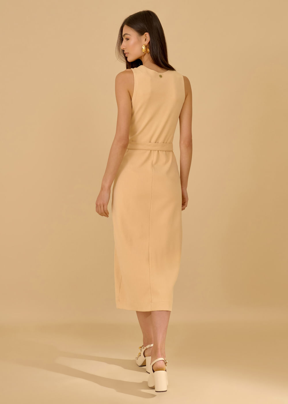 63.11.3607ARE VESTIDO MALHA REGATA MIDI FENDA FRONTAL