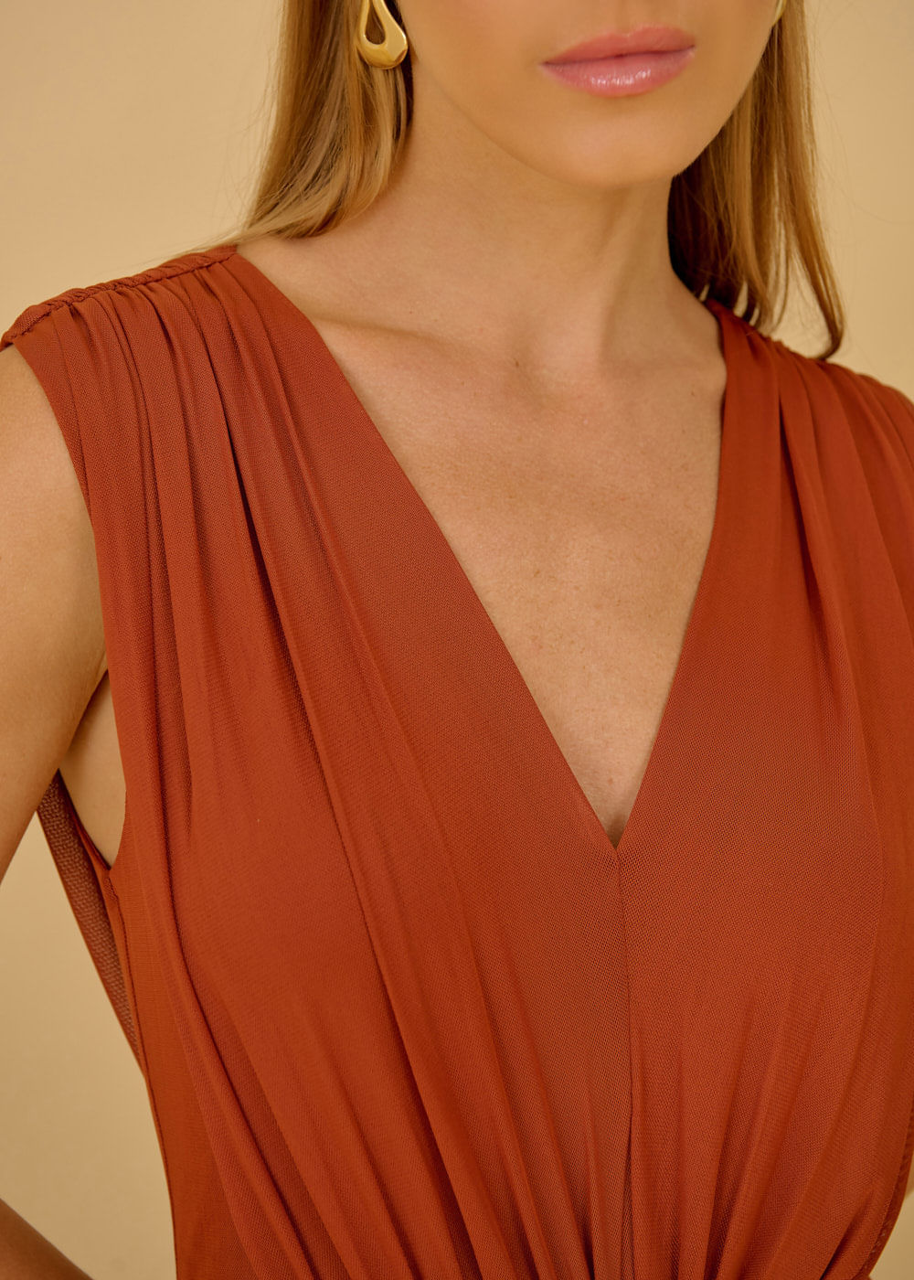 63.40.3602TRC VESTIDO LONGUETE TULE DETALHE FRANZIDO