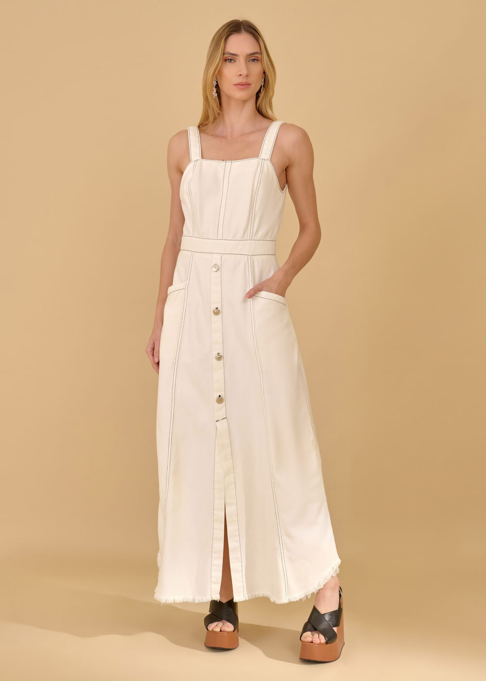 13.00.3602OFW VESTIDO REGATA MIDI COM BOLSOS