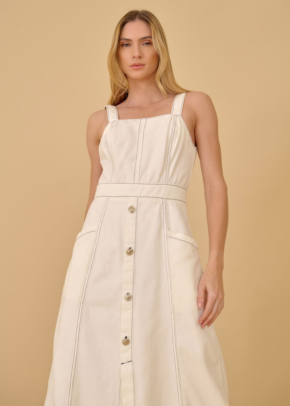 13.00.3602OFW VESTIDO REGATA MIDI COM BOLSOS