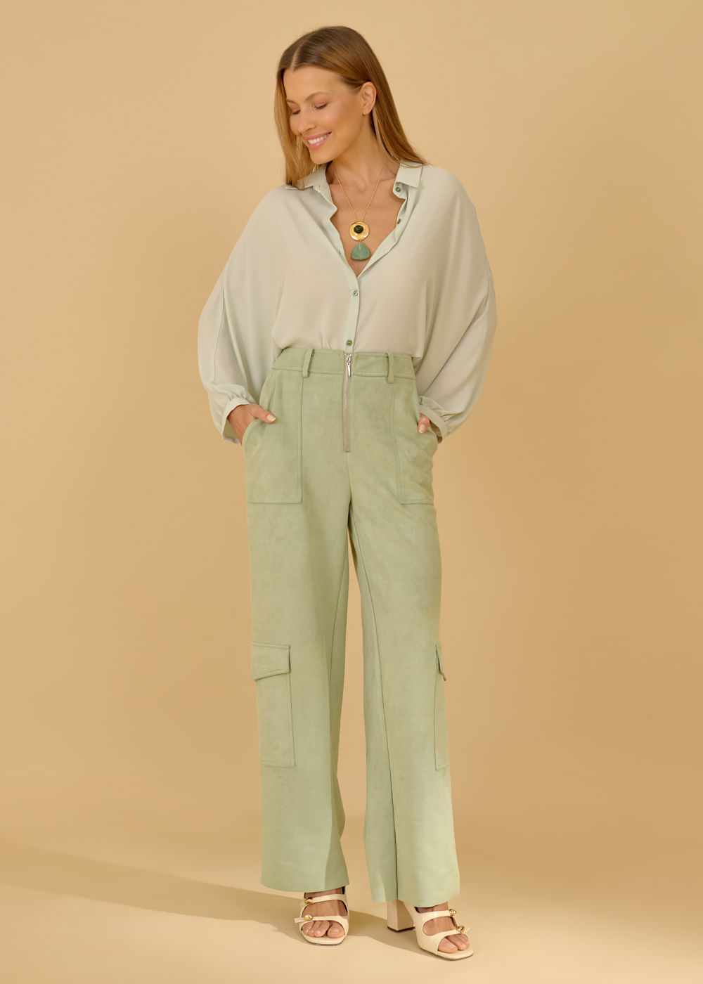 32.20.3606CPL CALÇA CARGO EM SUEDE