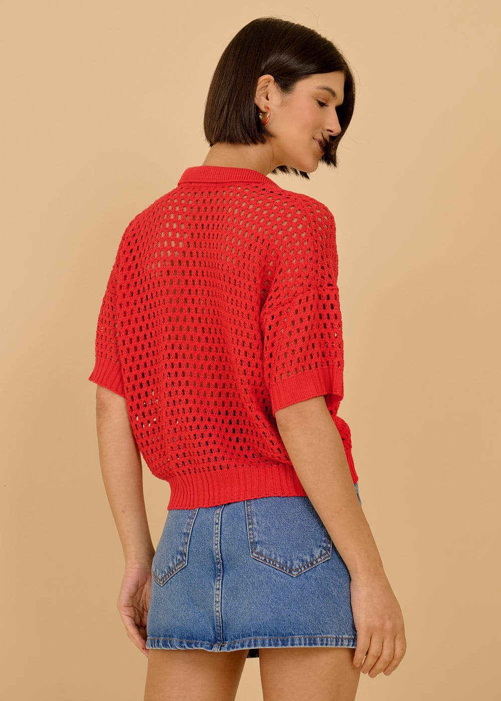 47.40.3602GOI CAMISA TRICOT VAZADO GOLA POLO