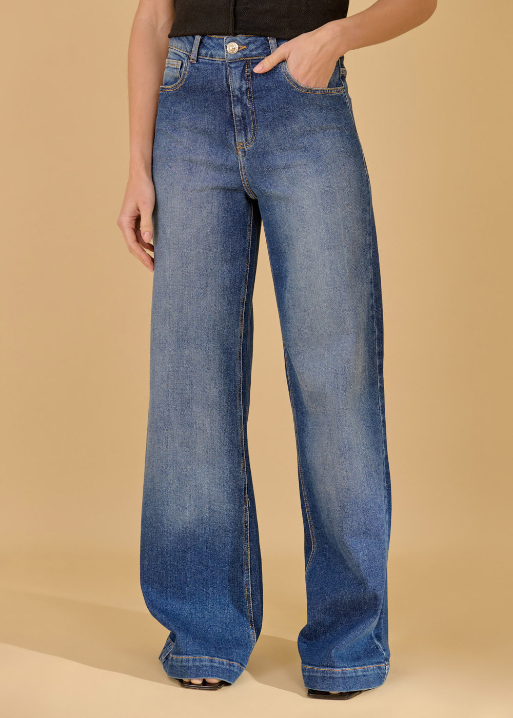 12.25.3603DES CALÇA JEANS WIDE LEG FIVE POCKETS