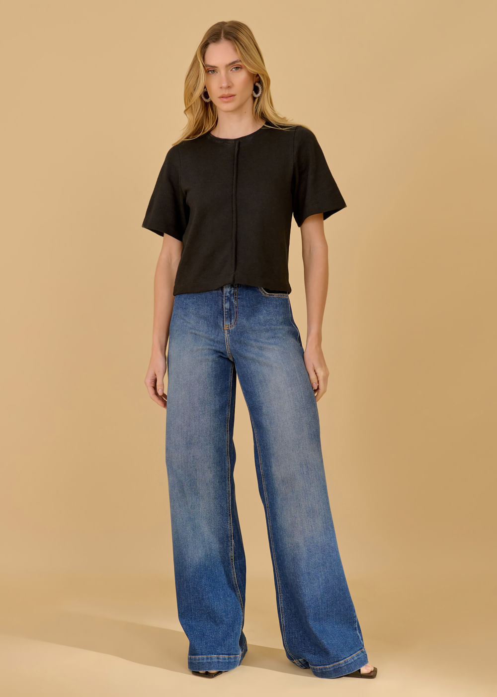 12.25.3603DES CALÇA JEANS WIDE LEG FIVE POCKETS