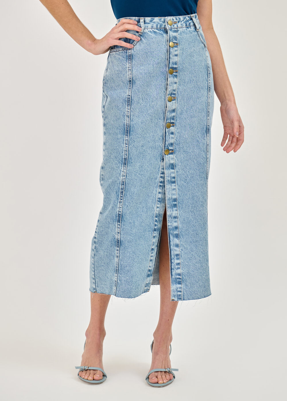14.30.7401DEL SAIA JEANS LONGUETE COM FENDA