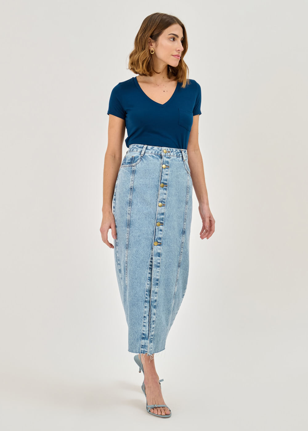 14.30.7401DEL SAIA JEANS LONGUETE COM FENDA
