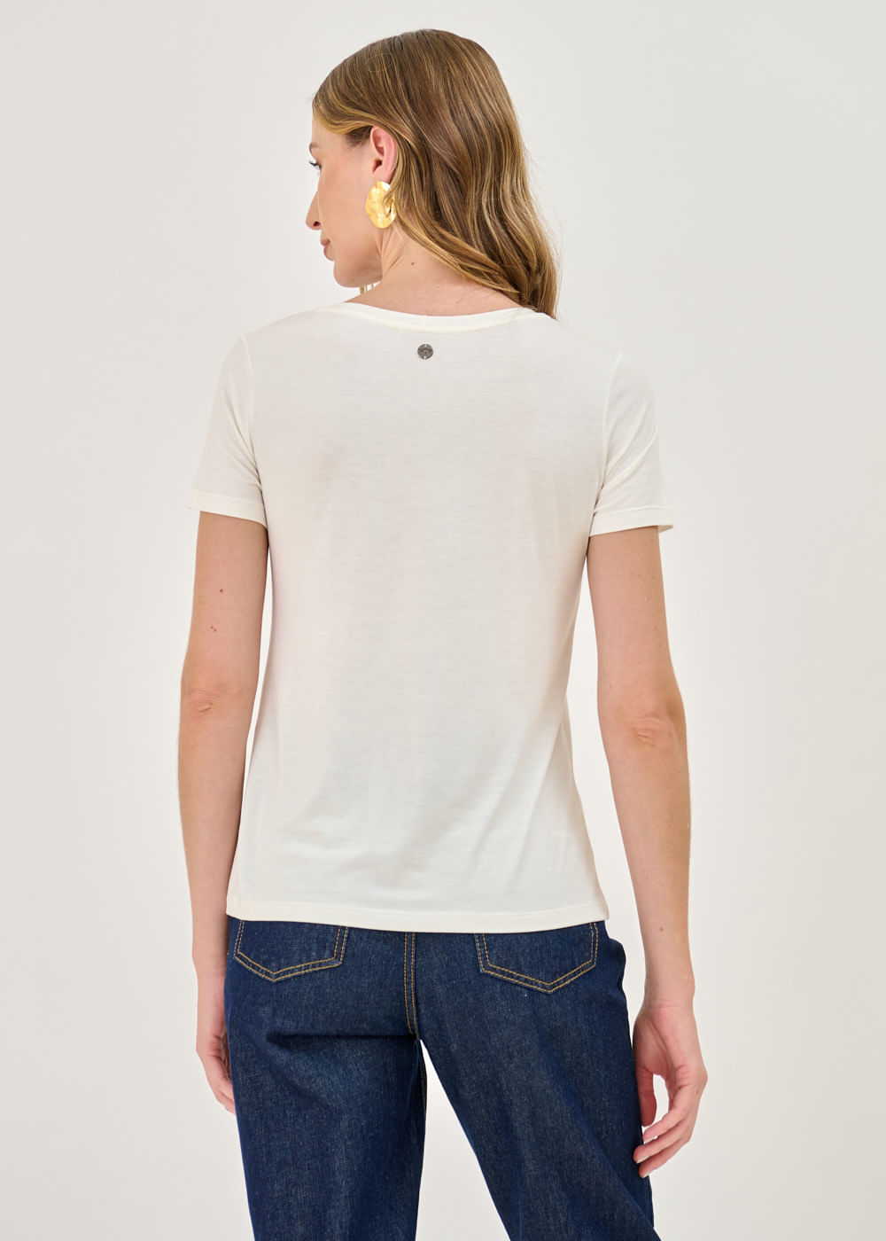 67.43.7408OFW T-SHIRT MALHA APLICAÇÃO FLORES FLOCADO