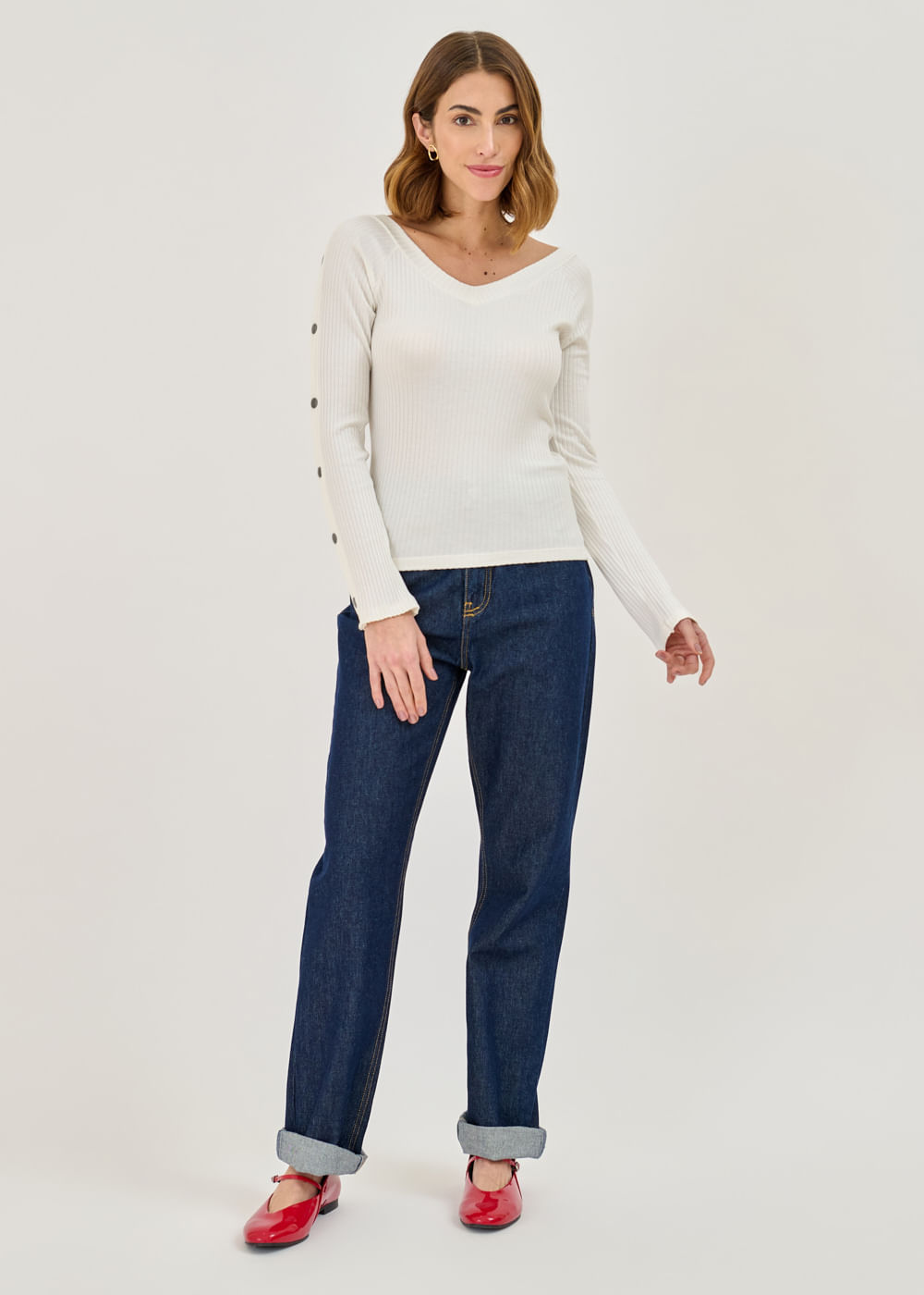 66.40.7202OFW BLUSA MALHA CANELADA DETALHE BOTÃO