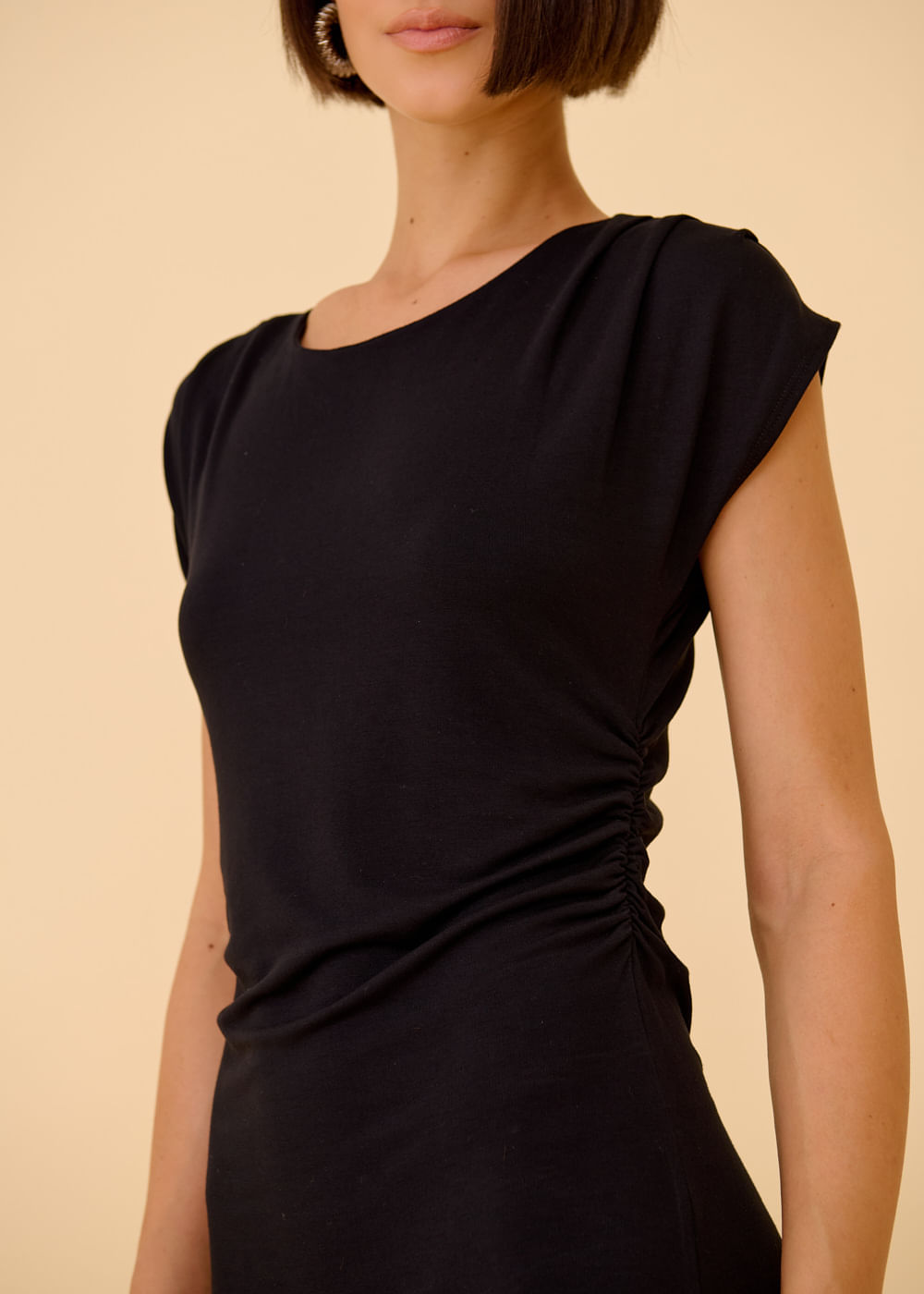 63.12.3602PTO VESTIDO MIDI OMBROS FRANZIDOS