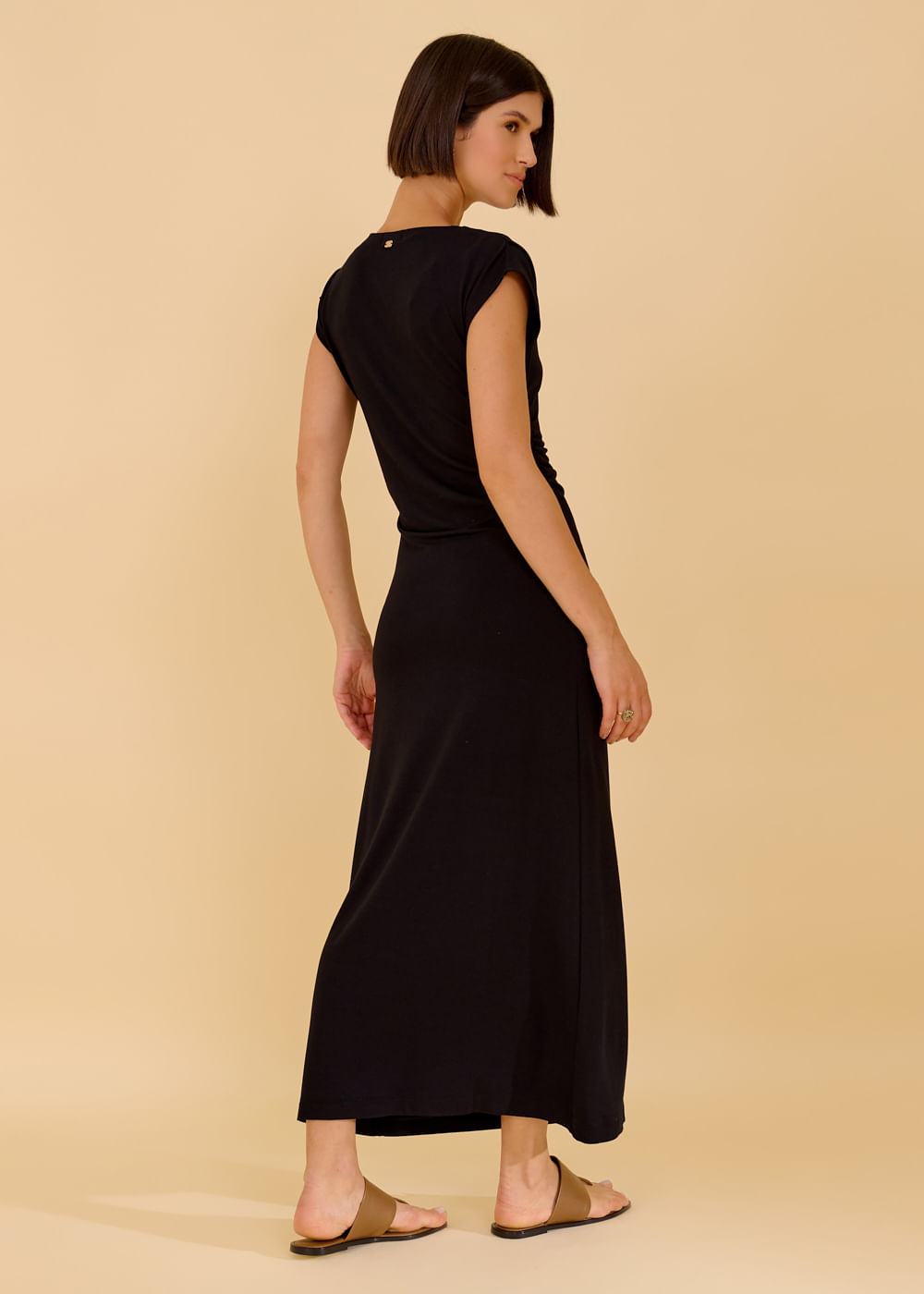 63.12.3602PTO VESTIDO MIDI OMBROS FRANZIDOS