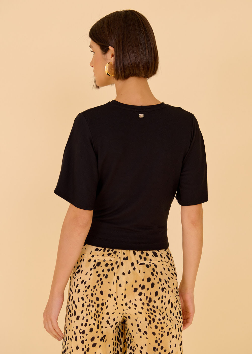 67.40.3613PTO BLUSA MANGA CURTA COM FRANZIDO