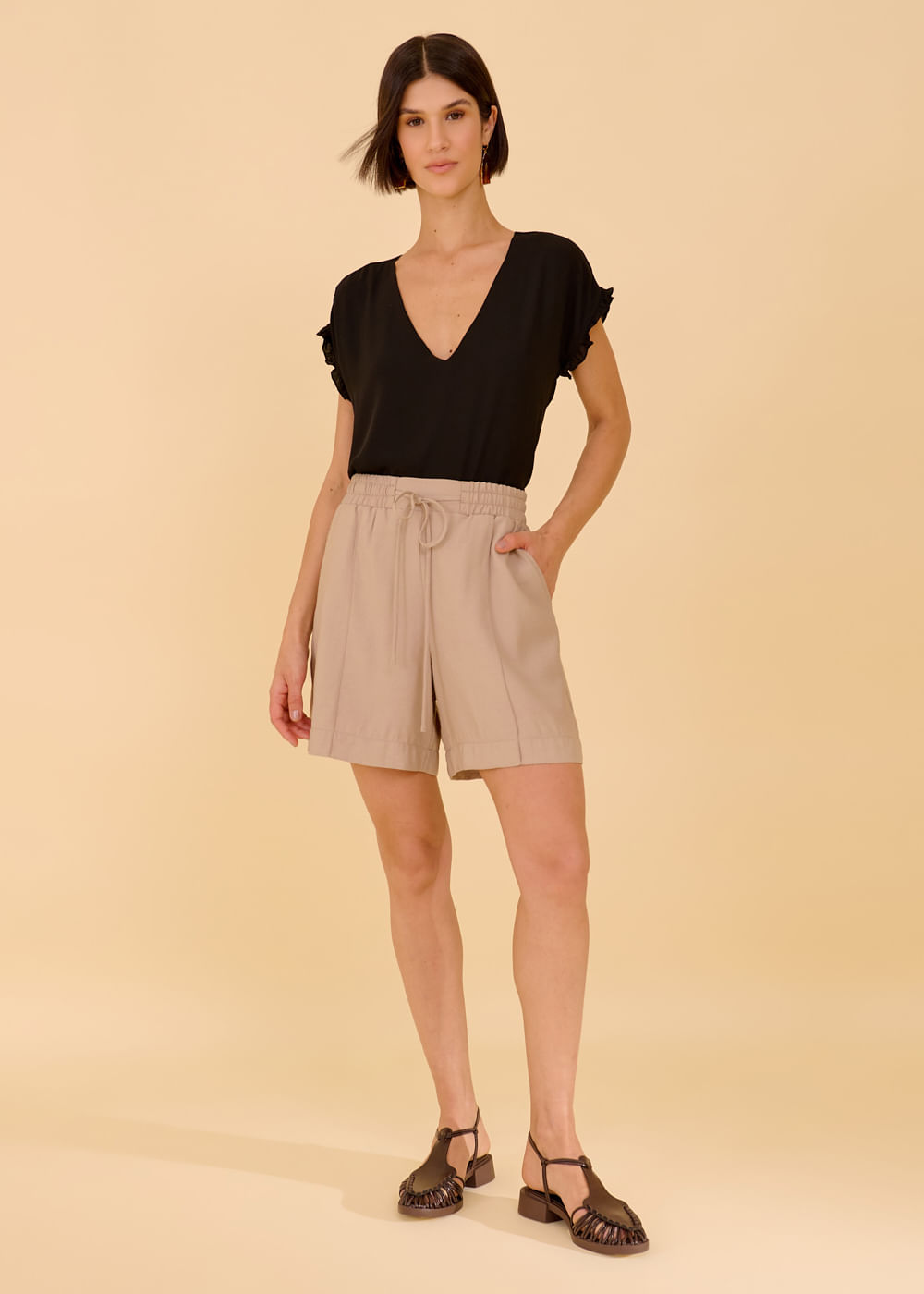 57.40.3607PTO BLUSA CHIFFON M/C DECOTE V