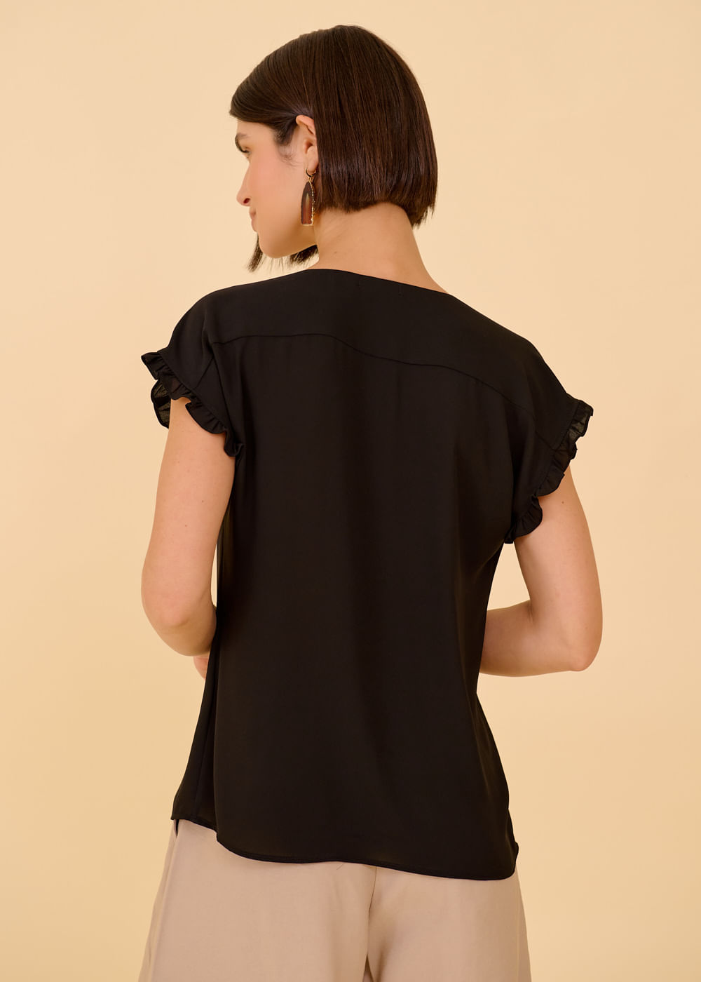 57.40.3607PTO BLUSA CHIFFON M/C DECOTE V