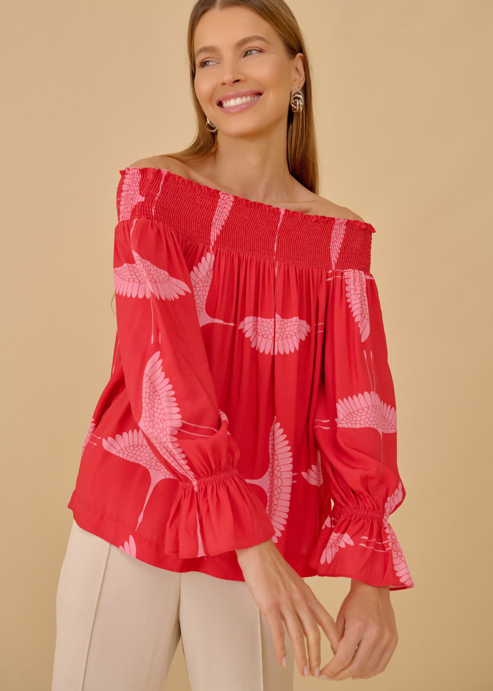 56.20.3603EST BLUSA MANGA 3/4 ESTAMPA MAYA