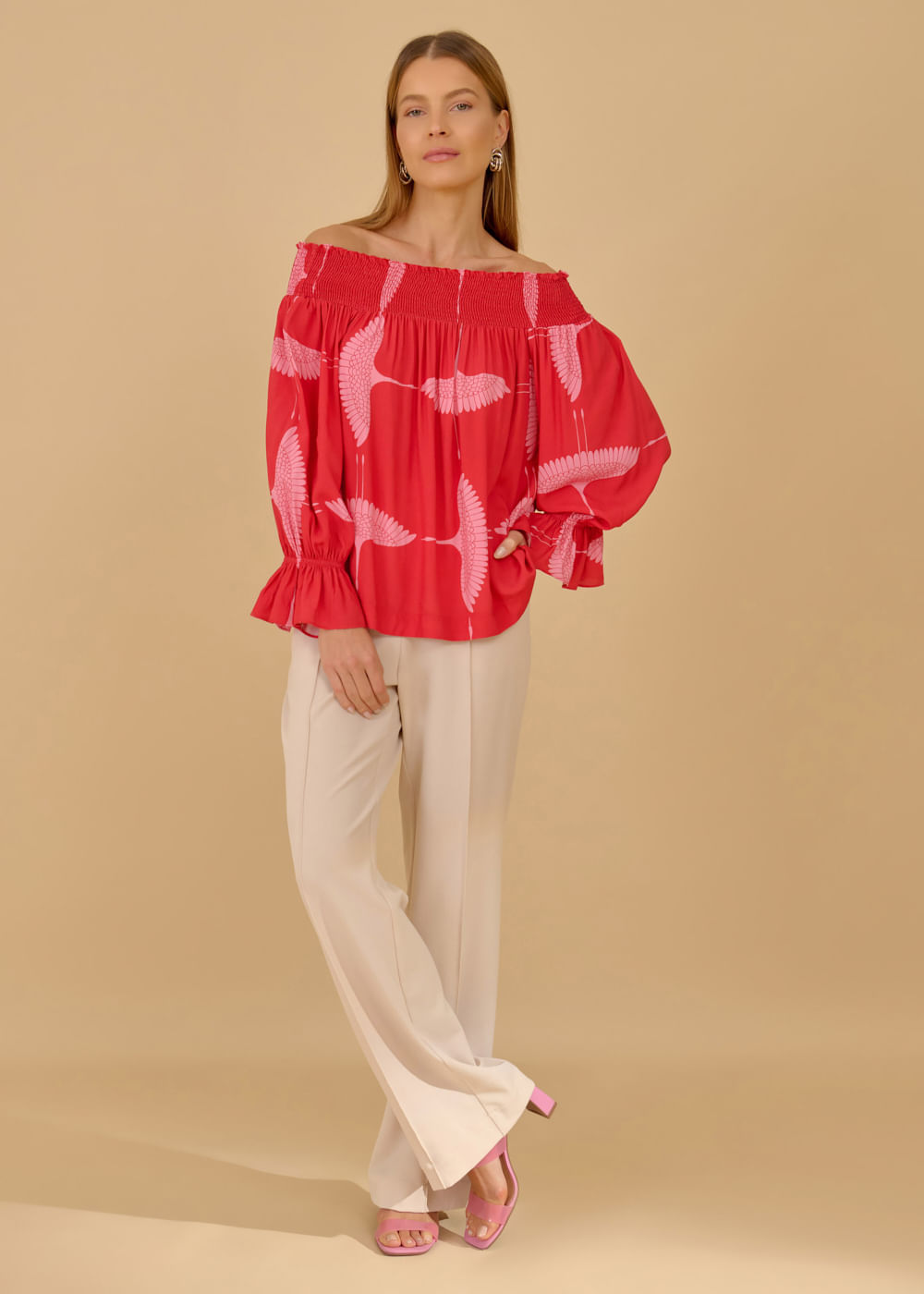 56.20.3603EST BLUSA MANGA 3/4 ESTAMPA MAYA