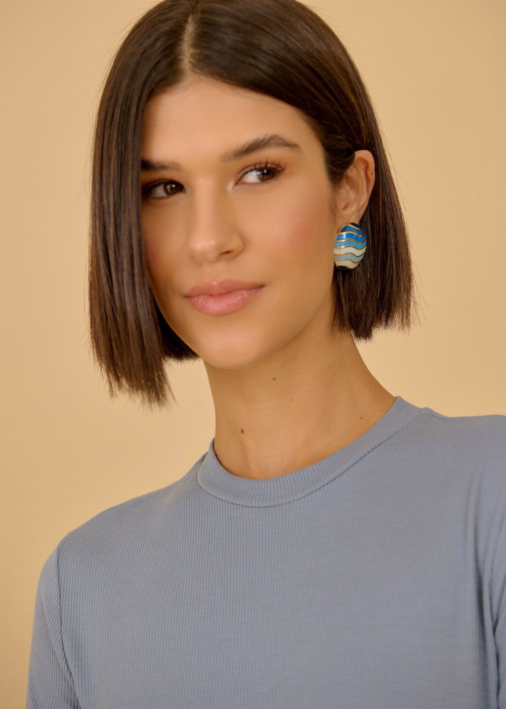 67.10.3601LGA BLUSA MANGA CURTA CANELADA