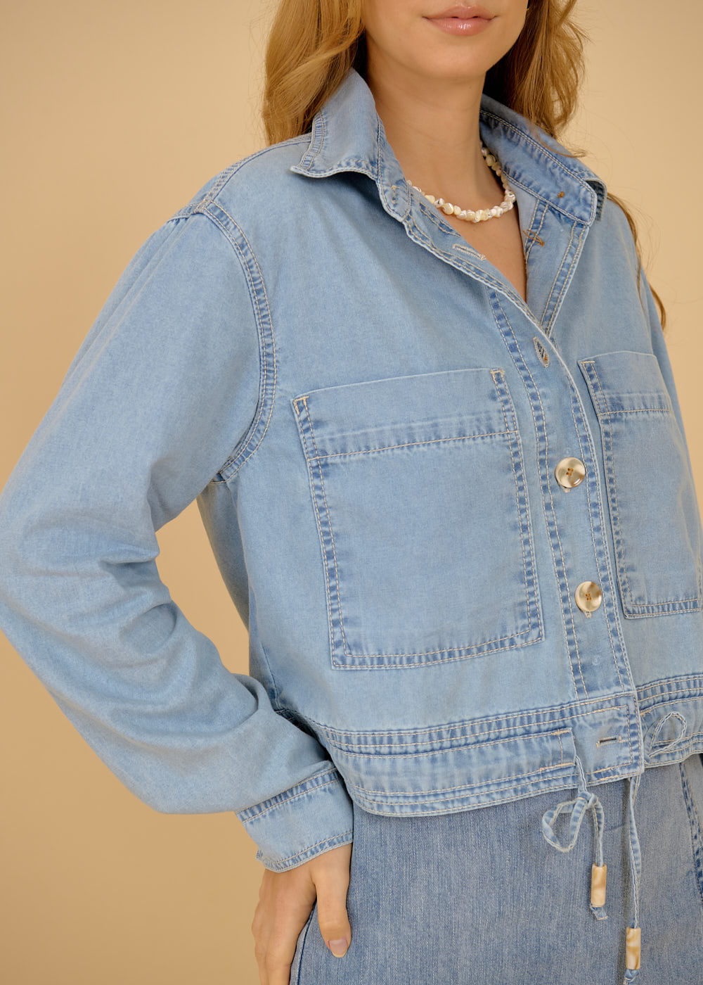 11.30.3603DEL JAQUETA JEANS AMARRAÇÃO