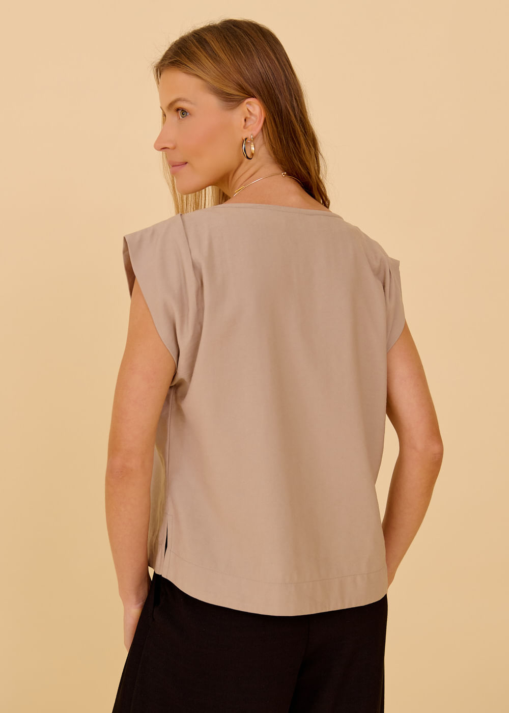 27.40.3607ARE BLUSA ALFAIATARIA M/C DETALHADA