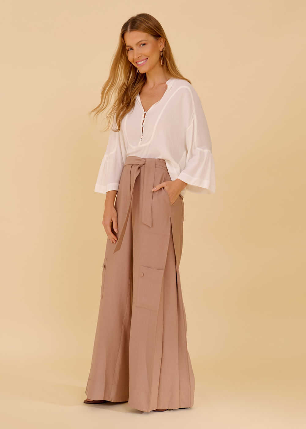 22.23.3615TUL CALÇA PANTALONA PREGAS  LATERAIS - HIGHLINE