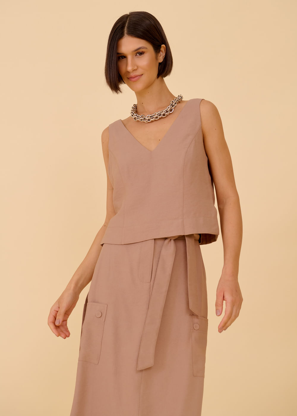 28.40.3620TUL REGATA ALFAIATARIA DECOTE V - HIGHLINE