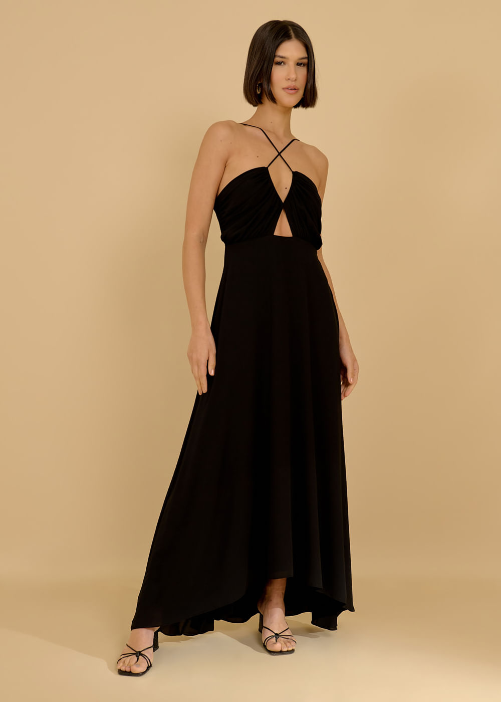 53.10.3606PTO VESTIDO MIDI BUSTO DRAPEADO - HIGHLINE