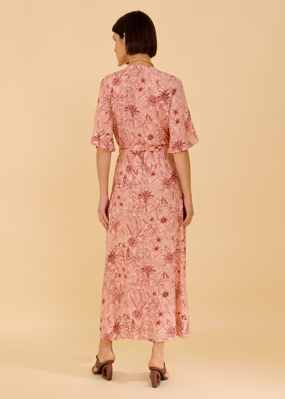 53.52.3603EDM VESTIDO TRANSPASSADO ESTAMPA WILD GARDEN