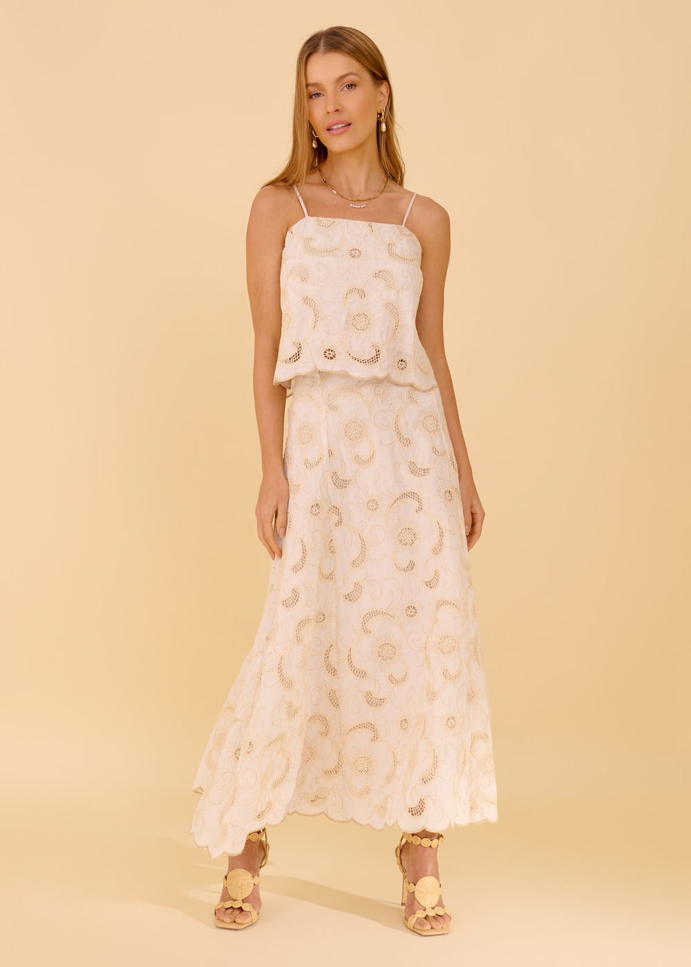 54.11.3609ARE SAIA MIDI DETALHADA BORDADA