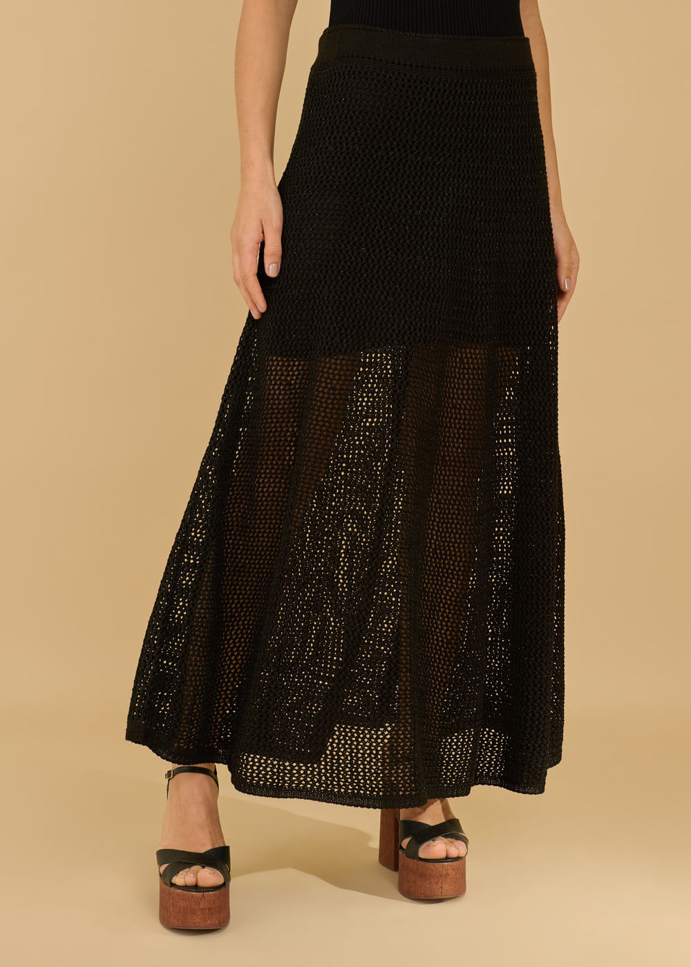 44.20.3602PTO SAIA DE TRICOT MIDI COM FIO DE LUREX