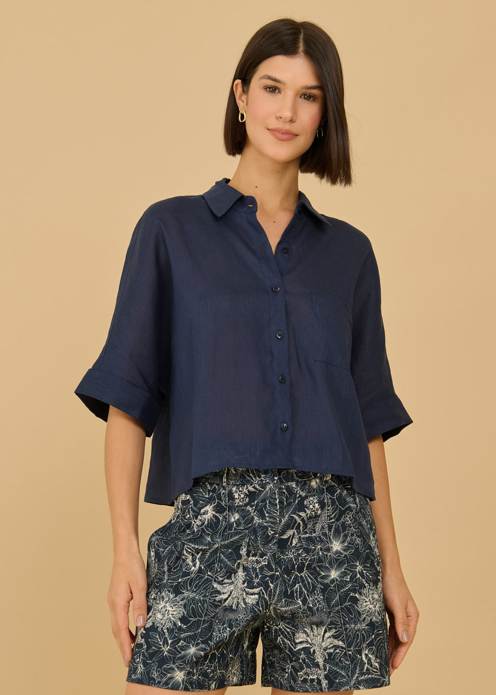 57.40.3613MAR CAMISA MG CURTA DETALHADA