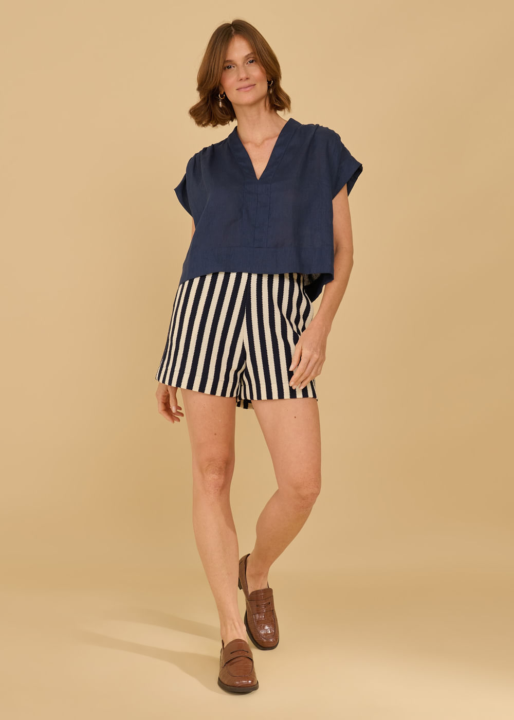 57.40.3612MAR BLUSA M/C DETALHADA OMBRO FRANZIDO