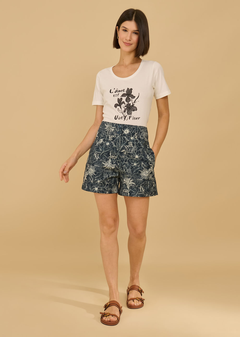 67.43.3604OFW T-SHIRT APLICAÇÃO L'ÂME EST UNE FLEUR