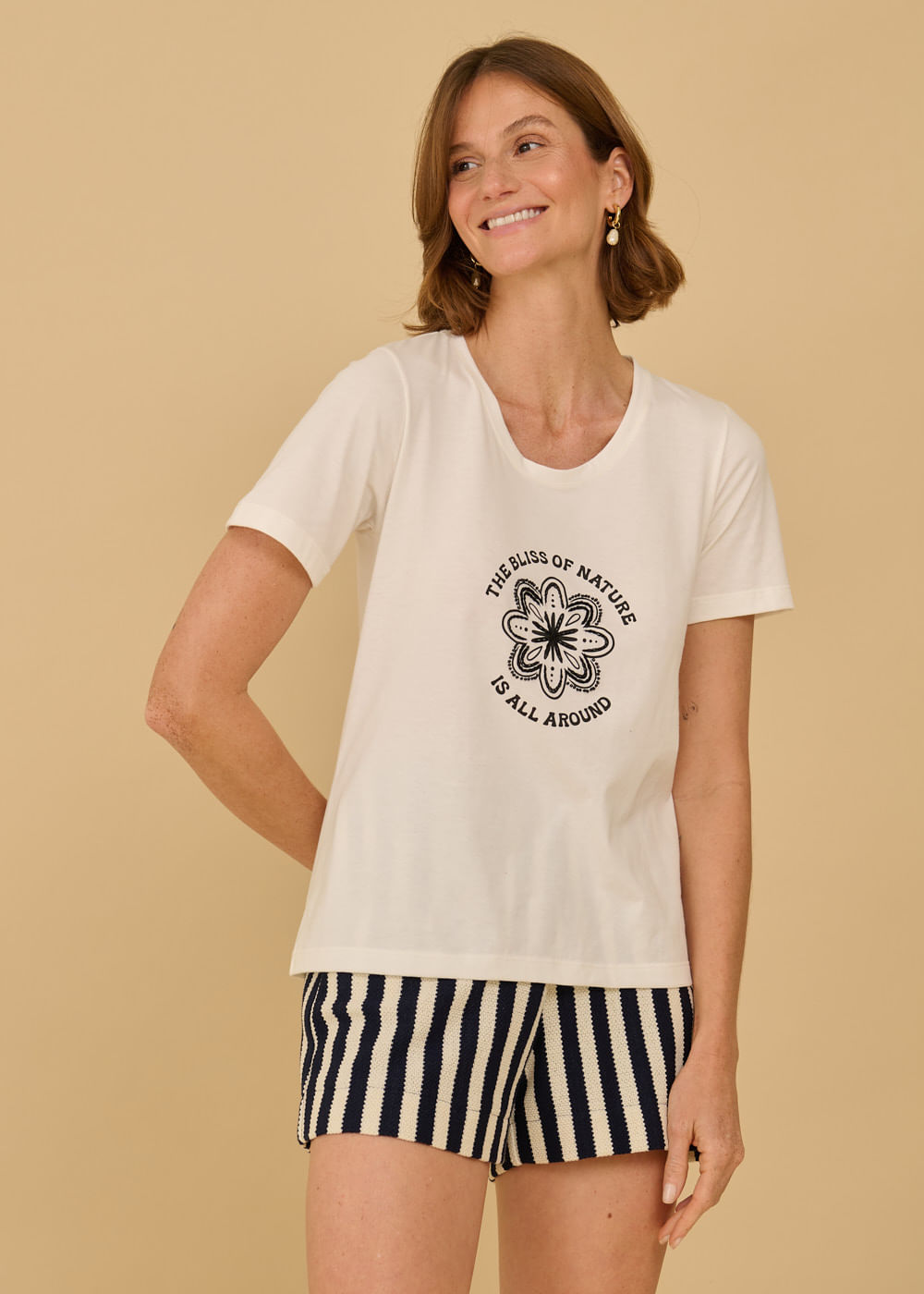 67.41.3607OFW T-SHIRT APLICAÇÃO THE BLISS OF NATURE