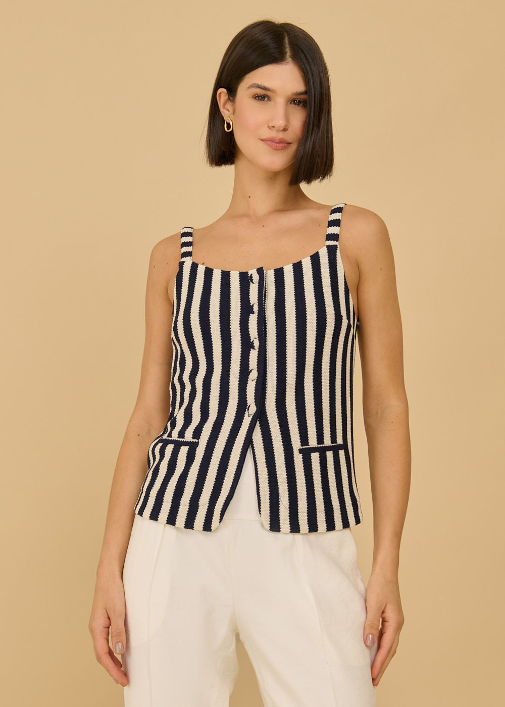 68.40.3622LIS REGATA LISTRADA ALÇAS FINAS COM BOTÕES