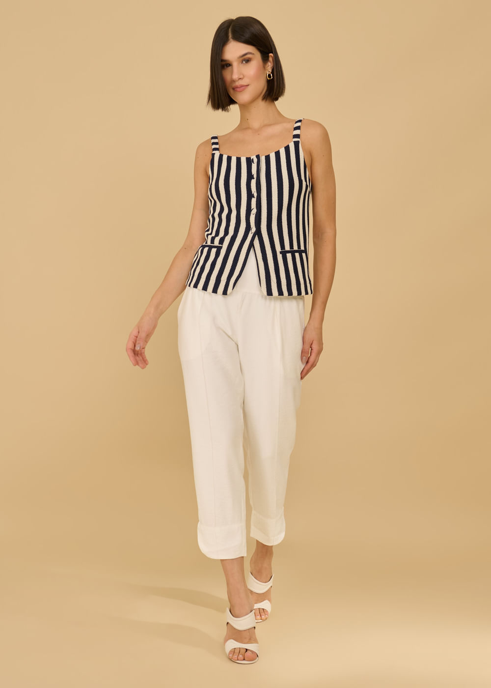 68.40.3622LIS REGATA LISTRADA ALÇAS FINAS COM BOTÕES