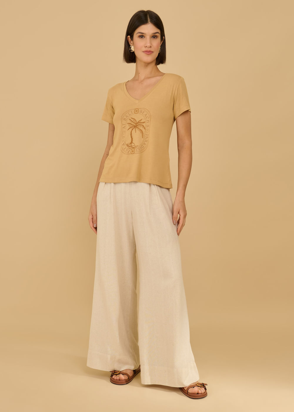 67.41.3602CAM T-SHIRT ESTAMPA BEACH'S PARADISE