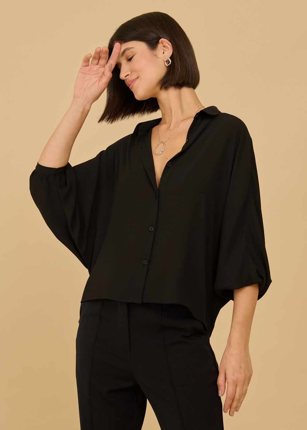 55.40.3611PTO CAMISA CHIFFON MANGA MORCEGO