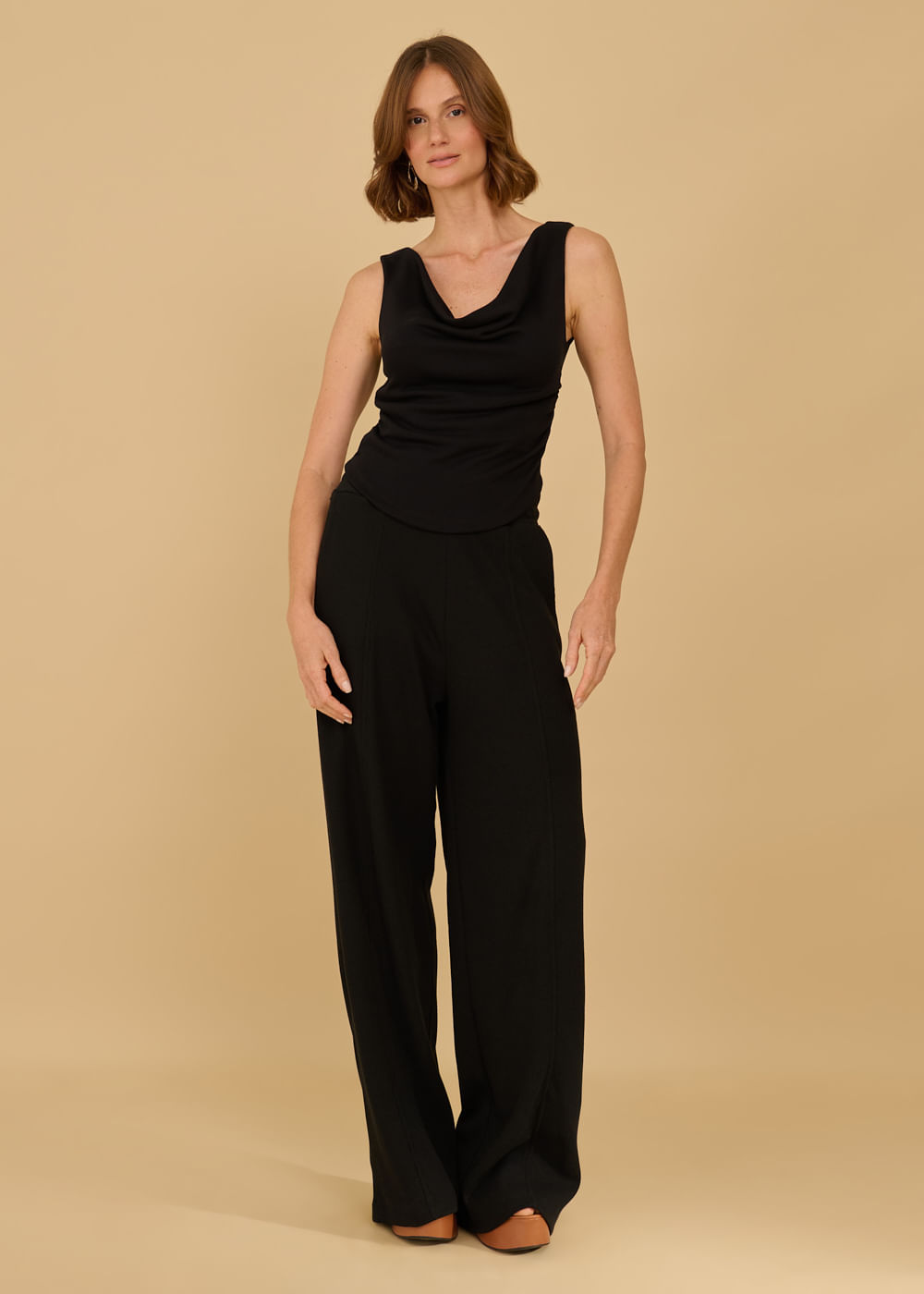 62.30.3603PTO CALÇA DE MALHA WIDE LEG